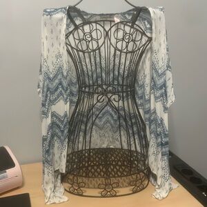 Cute blue and white shrug